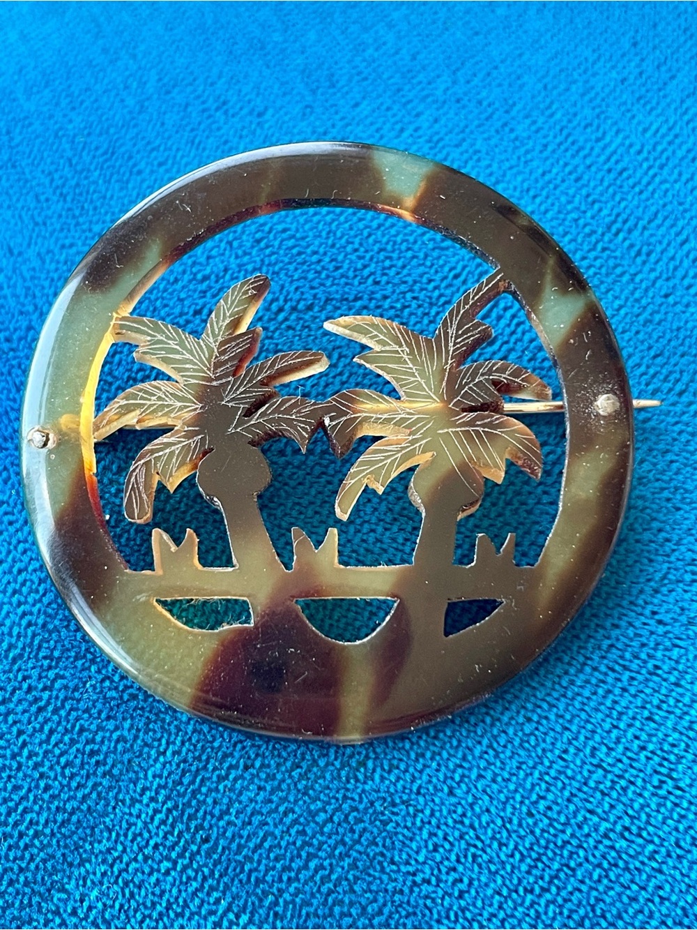 Palm Tree Tortoiseshell Brooch